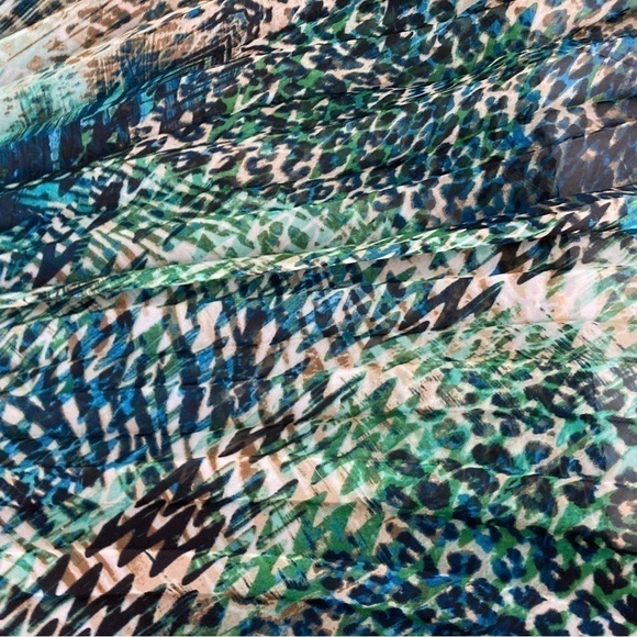 Laundry by Shelli Segal tropical watercolor leopard print crinkle maxi dress - Picture 7 of 16